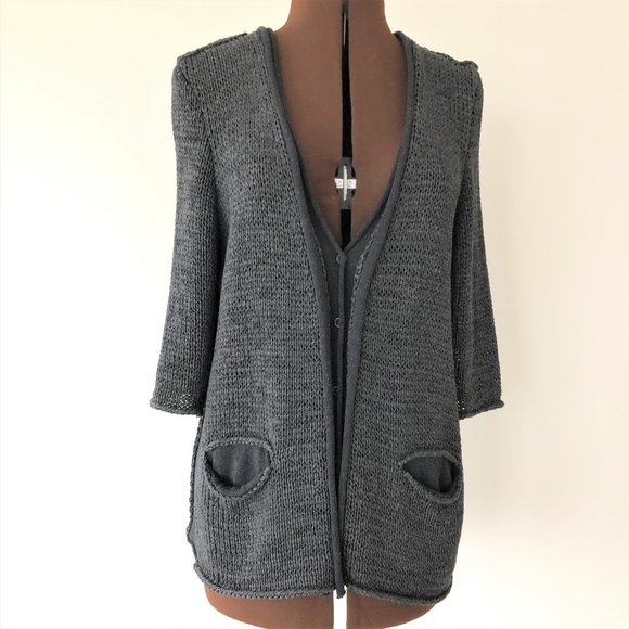 Annette Görtz Grey Knit Cardigan Size L - Picture 1 of 11
